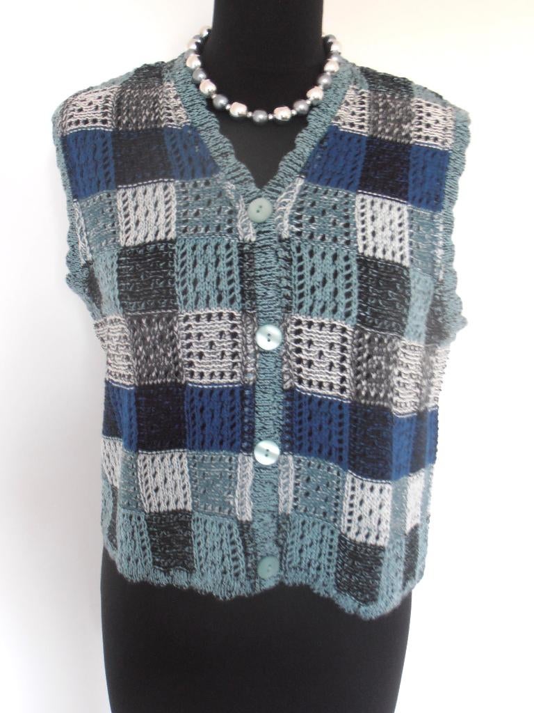 Kookai - prachtig groen blauw mouwloos vestje - 38, Kleding | Dames, Truien en Vesten, Maat 38/40 (M), Kookai, Zo goed als nieuw