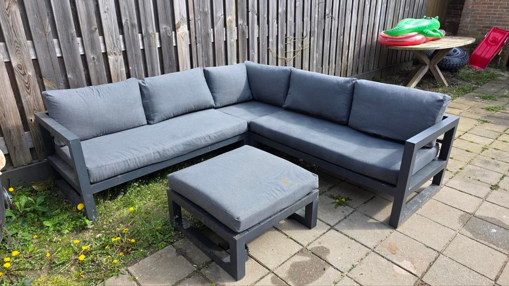 Forza Furniture Loungeset met Hocker - Gebruikt, Ophalen, 5 zitplaatsen, Gebruikt, Hocker