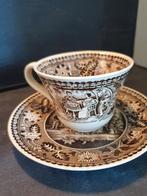 Petrus Regout, bruine Teadrinker kop en schotel, Antiek en Kunst, Ophalen of Verzenden