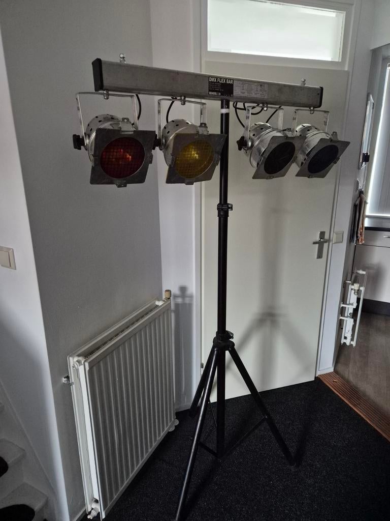 Complete set: PAR lampen met statief en controller in koffer, Muziek en Instrumenten, Licht en Laser, Ophalen, Gebruikt, Licht