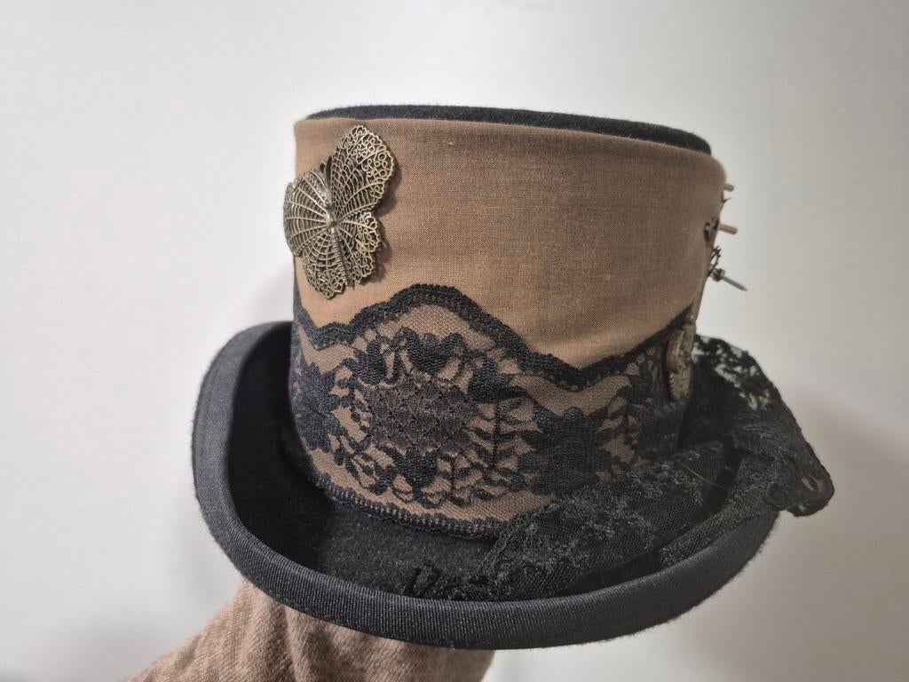 Steampunk hoge hoed - Maat 57 - Nieuw, Onbekend, Ophalen of Verzenden, Nieuw, Hoed