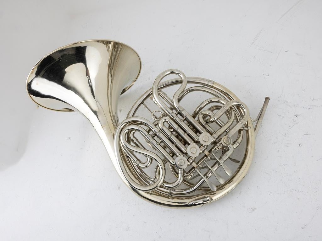 Gebruikte Hoorn (Dubbel) Reynolds FE02, raw brass, Muziek en Instrumenten, Gebruikt, -, Overige typen, Ophalen of Verzenden