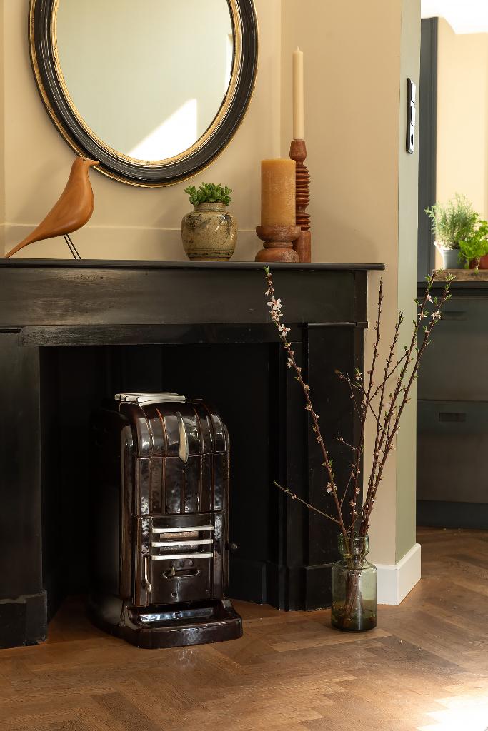 Prachtige Antieke Jaren '30 Kachel – Art Deco, Ophalen, Gebruikt, Overige brandstoffen, Vrijstaand