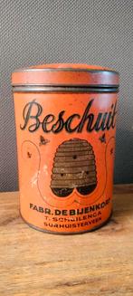 Vintage beschuitbus Schuilenga De bijenkorf, Verzamelen, Blikken, Ophalen of Verzenden, Gebruikt, Beschuit, Overige merken