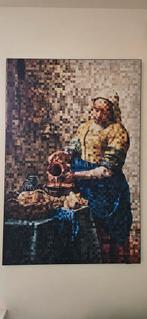 Mondiart 'Melkmeisje' doek in Lijst - 80x120 cm, Ophalen, Zo goed als nieuw, Schilderij, 75 cm of meer