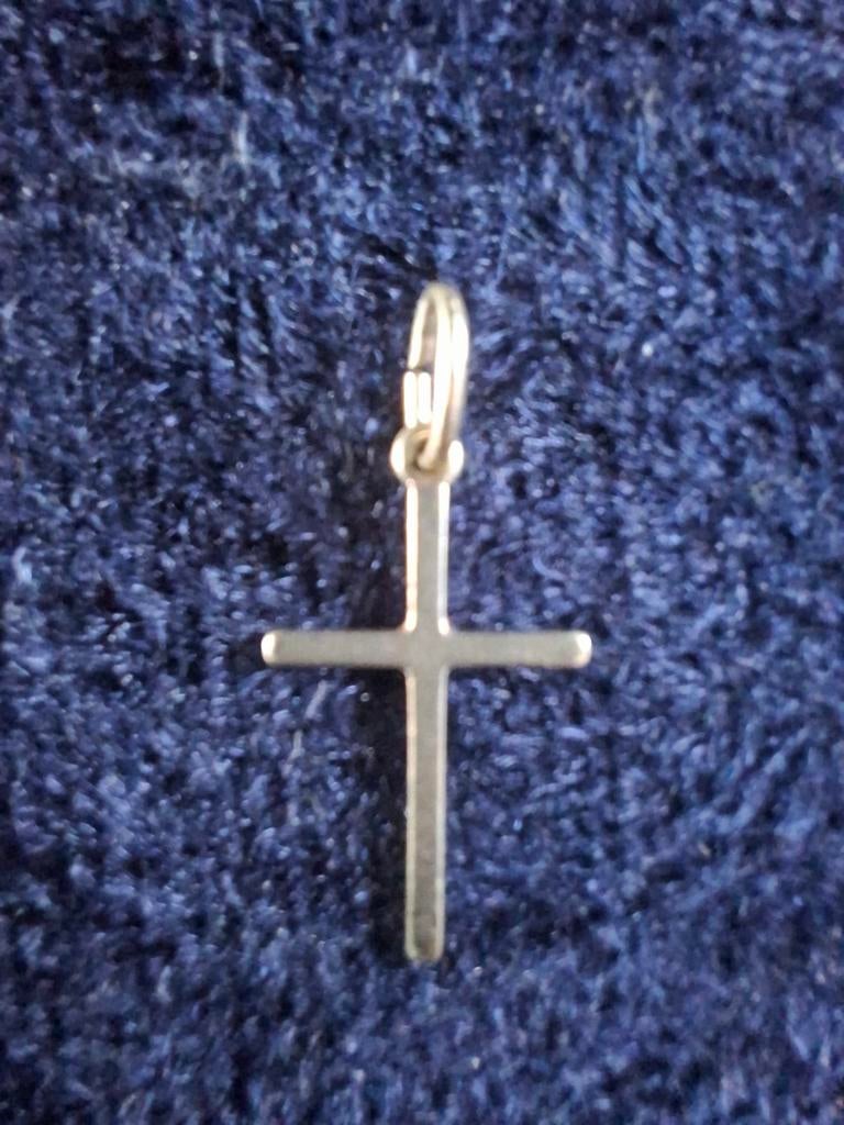 Gouden kruisje 14 karaat, Ophalen, Zo goed als nieuw, Kruis of Symbool, Goud