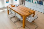 Massief houten tafel, Huis en Inrichting, Gebruikt, Modern landelijk, 200 cm of meer, Vijf personen of meer