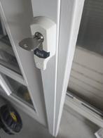 Hardhouten tuindeur stel, Ophalen, 120 cm of meer, 200 tot 215 cm, Glas