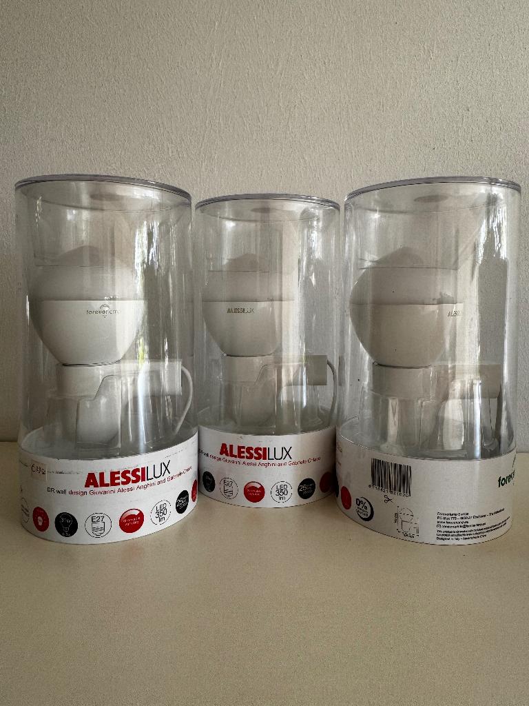 3 witte Alessi wandlampjes, Huis en Inrichting, Ophalen, Nieuw, Metaal