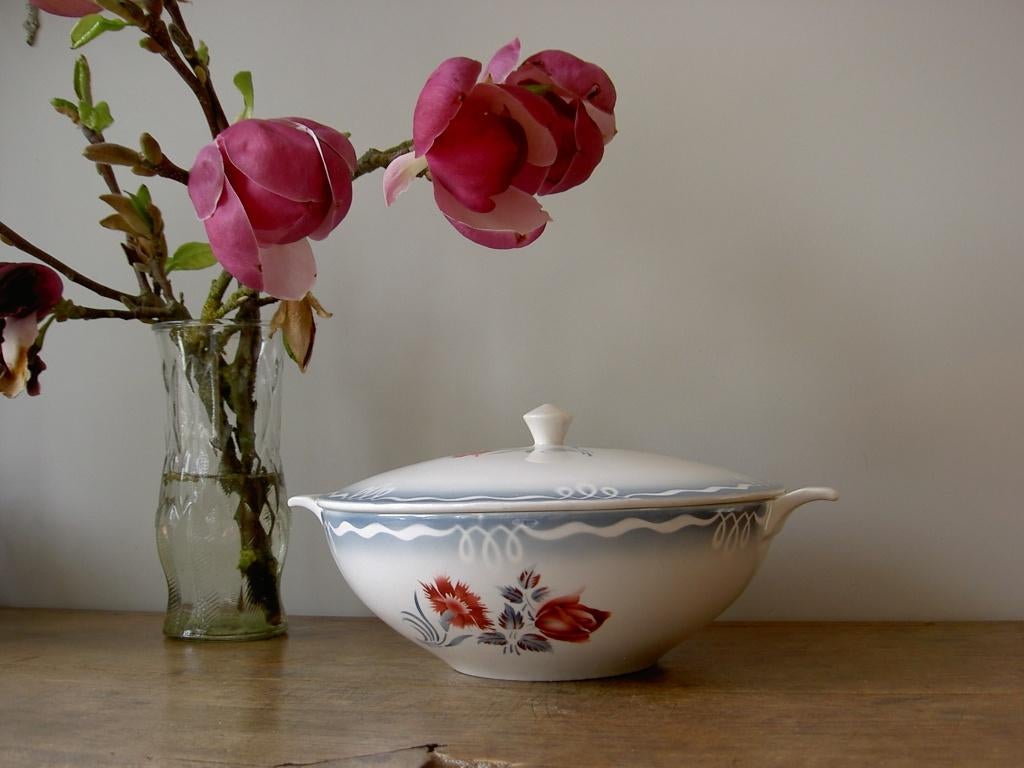 Franse dekschaal Sarreguemines, Antiek en Kunst, Antiek | Servies los, Ophalen of Verzenden