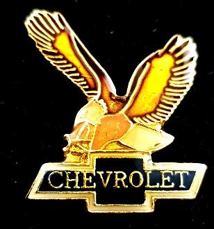 Chevrolet pin met vogel pin, Verzenden, Nieuw, Transport, Speldje of Pin