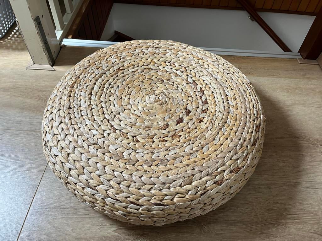 IKEA ALSEDA poef van bananenblad, Ophalen, Overige materialen, Rond, Zo goed als nieuw