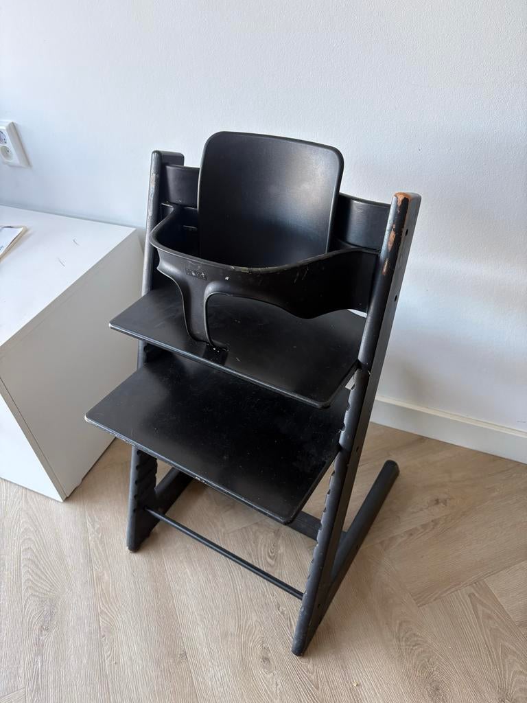 Stokke Tripp Trapp kinderstoel - Zwart, Ophalen, Gebruikt, Meegroeistoel