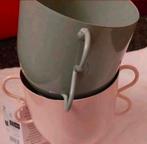 Twee losse bloempotten, roze en groen, Tuin en Terras, Bloempotten, Ophalen, Aardewerk