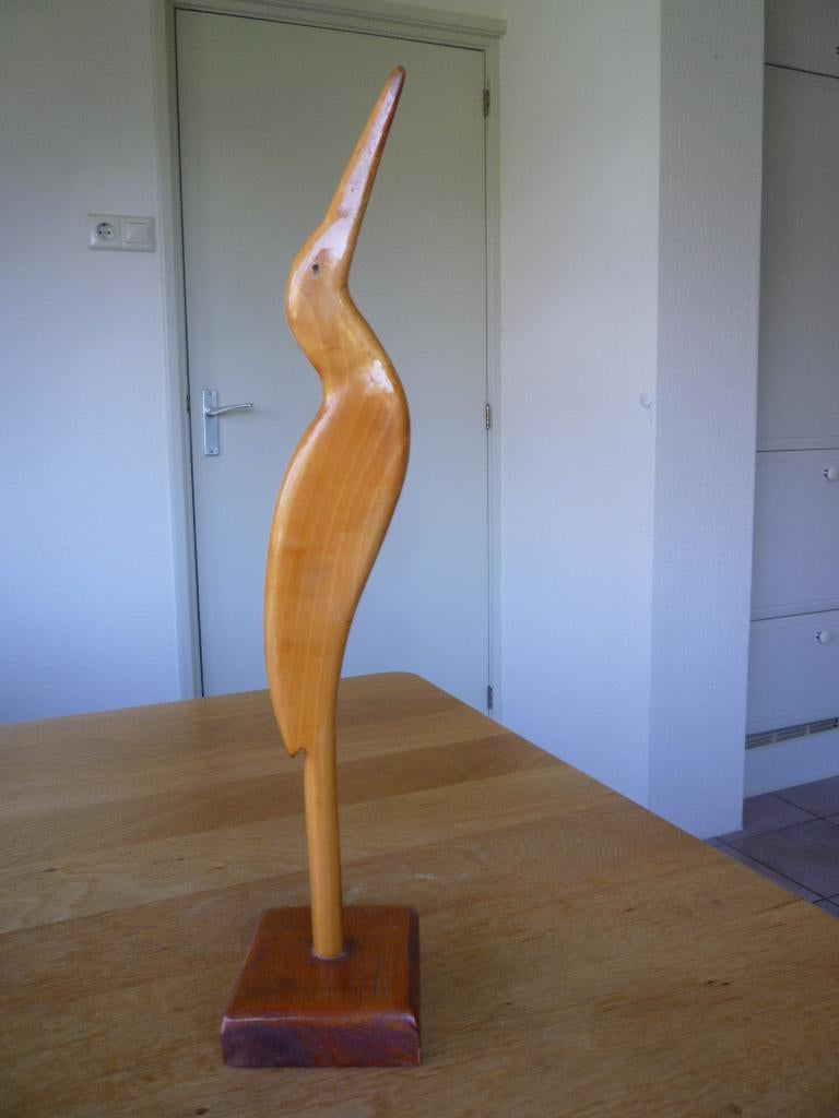 vintage houten reiger, Ophalen of Verzenden