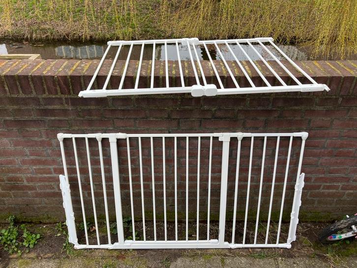 BabyDan Flex traphekjes maximaal 125 cm + 100 cm, Kinderen en Baby's, Traphekjes, Gebruikt, Schroefhekje, Metaal of IJzer, 115 cm of meer