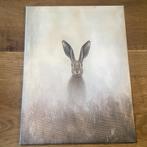Haas op houten frame 30x40 cm, Ophalen of Verzenden, Nieuw