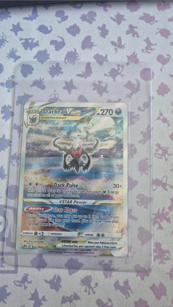 Pokémon Darkrai VSTAR GG50/GG70 Crown Zenith Kaart, Ophalen, Zo goed als nieuw, Losse kaart, Foil