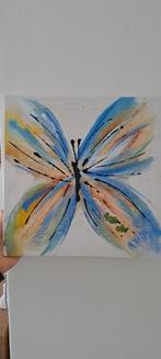 Klein canvas schilderij vlinder, Antiek en Kunst, Kunst | Schilderijen | Abstract, Ophalen of Verzenden