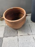 Oude Grote Terracotta Bloempot, Tuin en Terras, Bloempotten, Gebruikt, Rond, Minder dan 40 cm, Ophalen