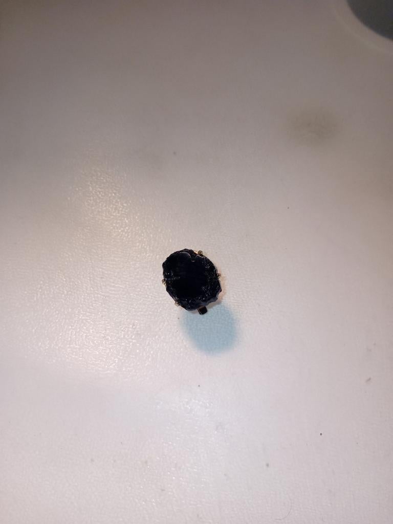 Gouden Manchetknopen met Zwarte Steen, Ophalen, Zo goed als nieuw, Steen, Verguld