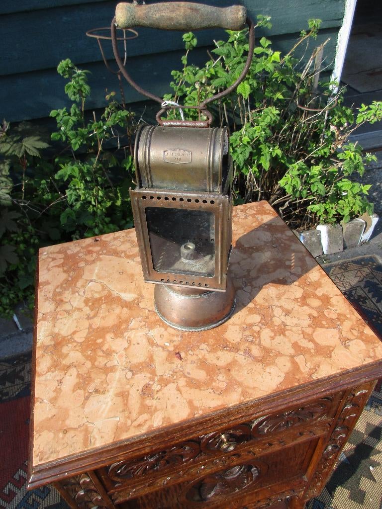 spoorweglamp - carbidlamp - spoorwegen, Antiek en Kunst, Ophalen
