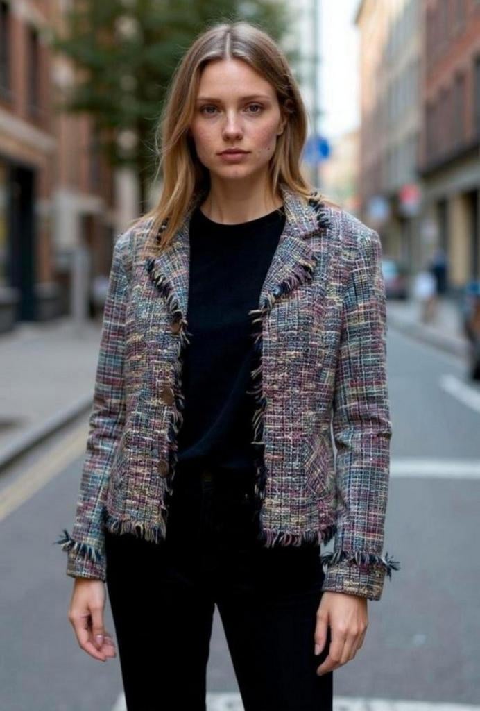 MANIA Tweed Jasje Colbert Maat 38 - Topstaat, Maat 38/40 (M), Overige kleuren, MANIA, Ophalen of Verzenden