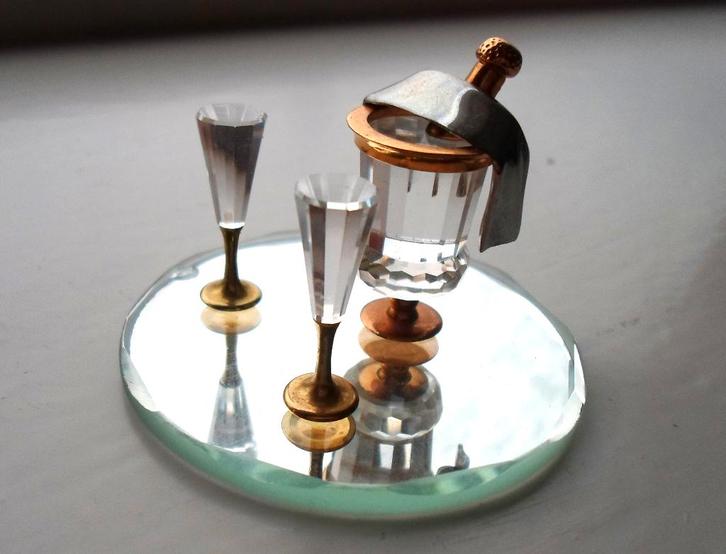 Champagnekoelerset. Swarovski Crystal Memories Miniatuur., Verzamelen, Swarovski, Zo goed als nieuw, Overige typen, Ophalen of Verzenden