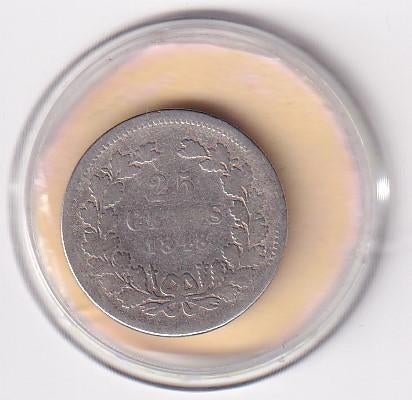 25 Cent 1848 b in minimale kwaliteit, Postzegels en Munten, Munten | Nederland, Verzenden, Zilver, 25 cent, Losse munt