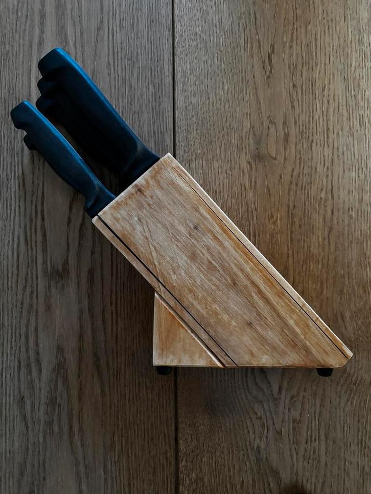 IKEA Bestekset met houten houder, Huis en Inrichting, Keuken | Bestek, Gebruikt, Bestekset, Rvs of Chroom, Ophalen of Verzenden