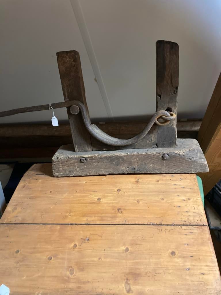 Antieke houten rietsnijder / strohakselaar, Ophalen of Verzenden