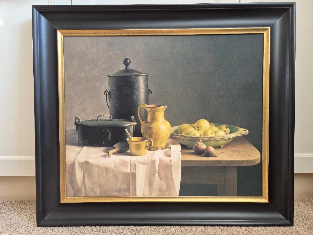 Henk Helmantel giclée stilleven met gele kan en appels, Antiek en Kunst, Ophalen