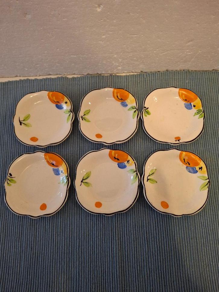Myott England - 6 mooie petit four bordjes uit de jaren 30, Antiek en Kunst, Antiek | Servies los, Ophalen of Verzenden