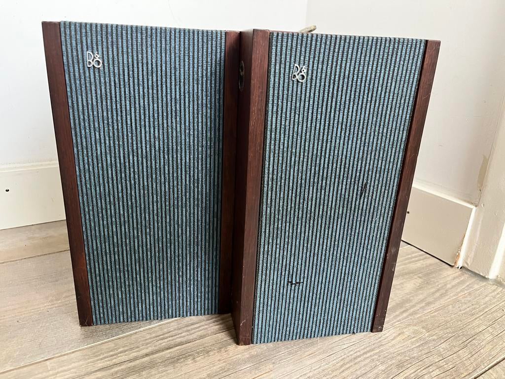 Vintage B&O speakers Hojtaler type B, Zo goed als nieuw, Minder dan 60 watt, Front, Rear of Stereo speakers, Ophalen