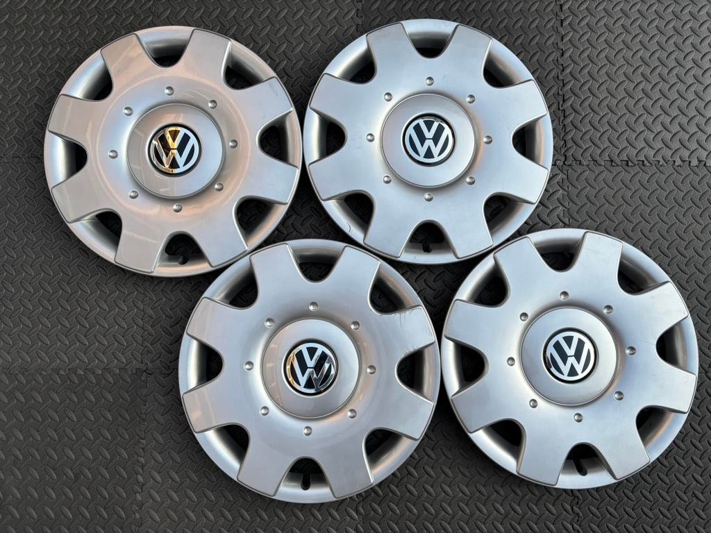 Set orig Volkswagen Golf, Caddy en Touran wieldoppen 16 inch, Auto diversen, Wieldoppen, Ophalen of Verzenden, Gebruikt