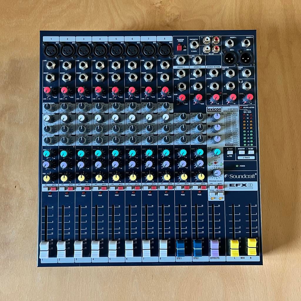 Soundcraft EFX-8 PA-mengtafel - Zo goed als nieuw, Muziek en Instrumenten, Mengpanelen, Zo goed als nieuw, 5 tot 10 kanalen, Microfooningang
