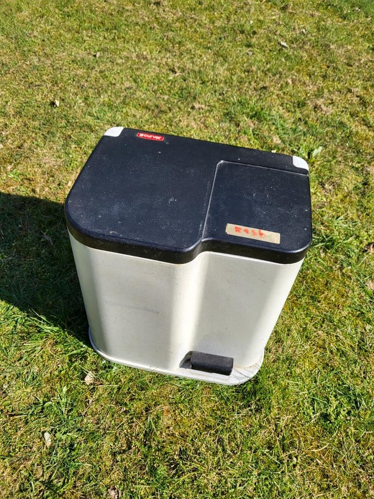 Bijna gratis:Curver Duo Afvalbak - Scheid eenvoudig uw afval, Kunststof, Gebruikt, Met pedaal, Ophalen of Verzenden