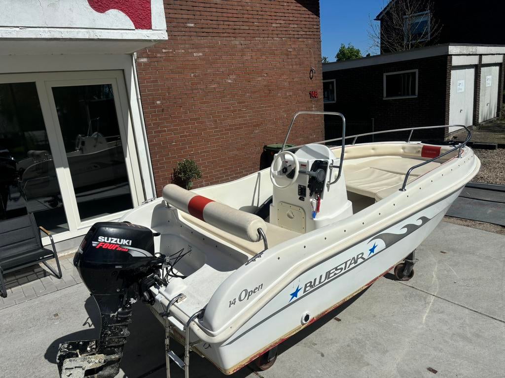 Consoleboot 14ft, Watersport en Boten, Vis- en Consoleboten, 10 tot 30 pk, Ophalen of Verzenden, Zo goed als nieuw, 3 tot 6 meter
