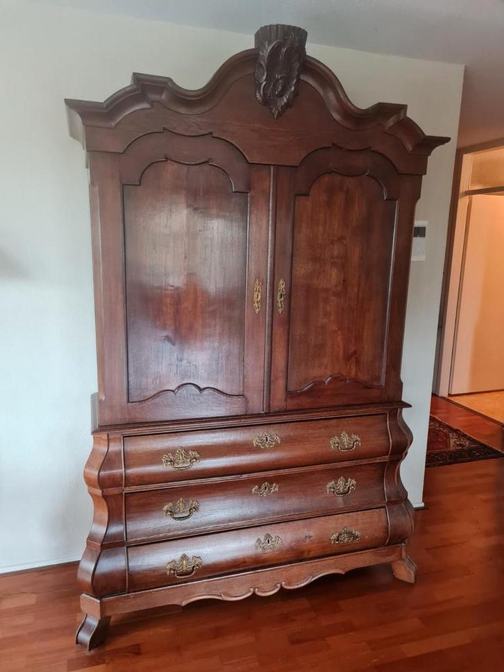 Antieke Hollandse Kast - Barok Stijl 152b breed 60 cm 238h, Antiek en Kunst, Antiek | Meubels | Kasten, Ophalen