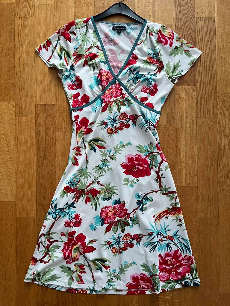 King Louie jurk S/36 wit met bloemen, Wit, Ophalen of Verzenden, Zo goed als nieuw, King Louie