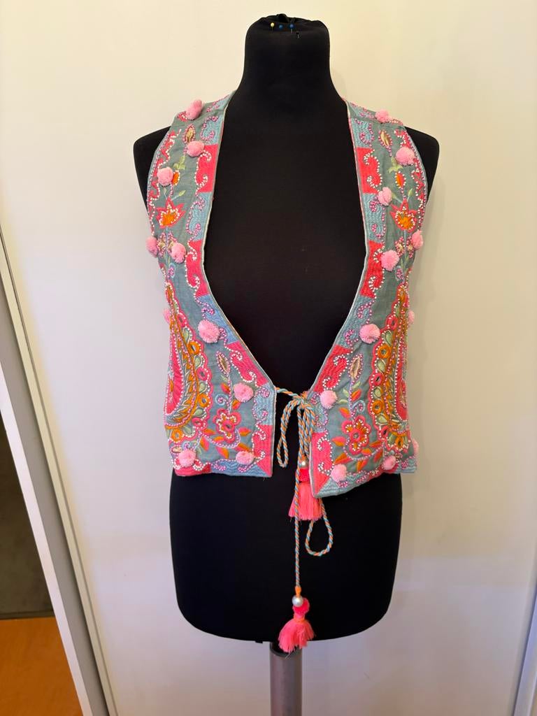 Dames Meerkleurige Top met Kraaltjes - Sumitra Maat XL, Overige kleuren, Maat 46/48 (XL) of groter, Nieuw, Ophalen of Verzenden