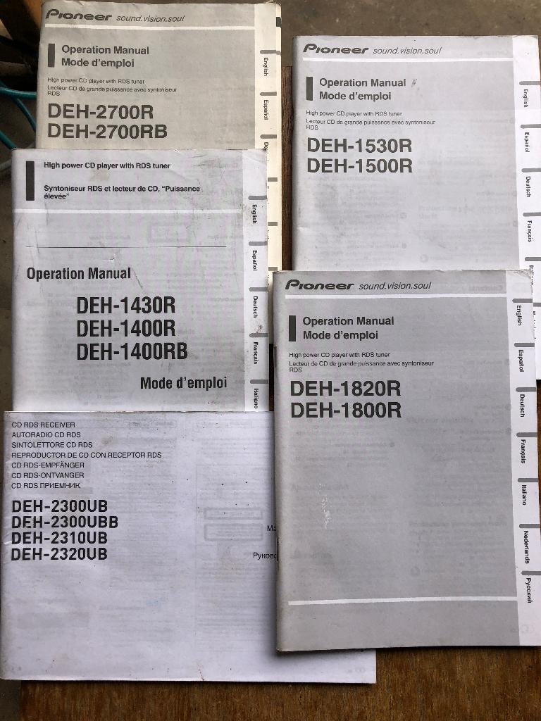 LOSSE VERKOOP; Pioneer Radio & CD speler handleidingen, Ophalen of Verzenden