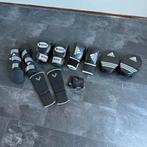 Boksset: Pads, scheenbeschermers, bokshandschoenen (z.g.a.n., Sport en Fitness, Boksen, Ophalen of Verzenden, Zo goed als nieuw