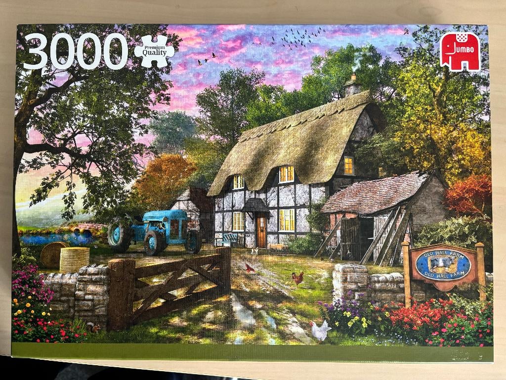 Jumbo puzzel 3000 stuks Old Hall Farm, Ophalen of Verzenden, Meer dan 1500 stukjes, Zo goed als nieuw, Legpuzzel