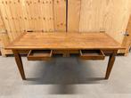 Rustieke Franse Eettafel 200x90 - Boerenstijl met Laatjes, Huis en Inrichting, Ophalen, Gebruikt, Rustiek, Eikenhout