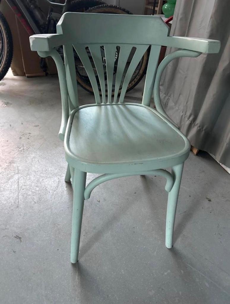Vintage Vitrage Café Stoel - Opgeknapt, Huis en Inrichting, Stoelen, Ophalen, Gebruikt, Overige kleuren, Eén