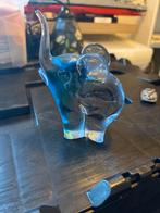 Glazen Olifant  murano Decoratie - Blauw Transparant, Ophalen of Verzenden