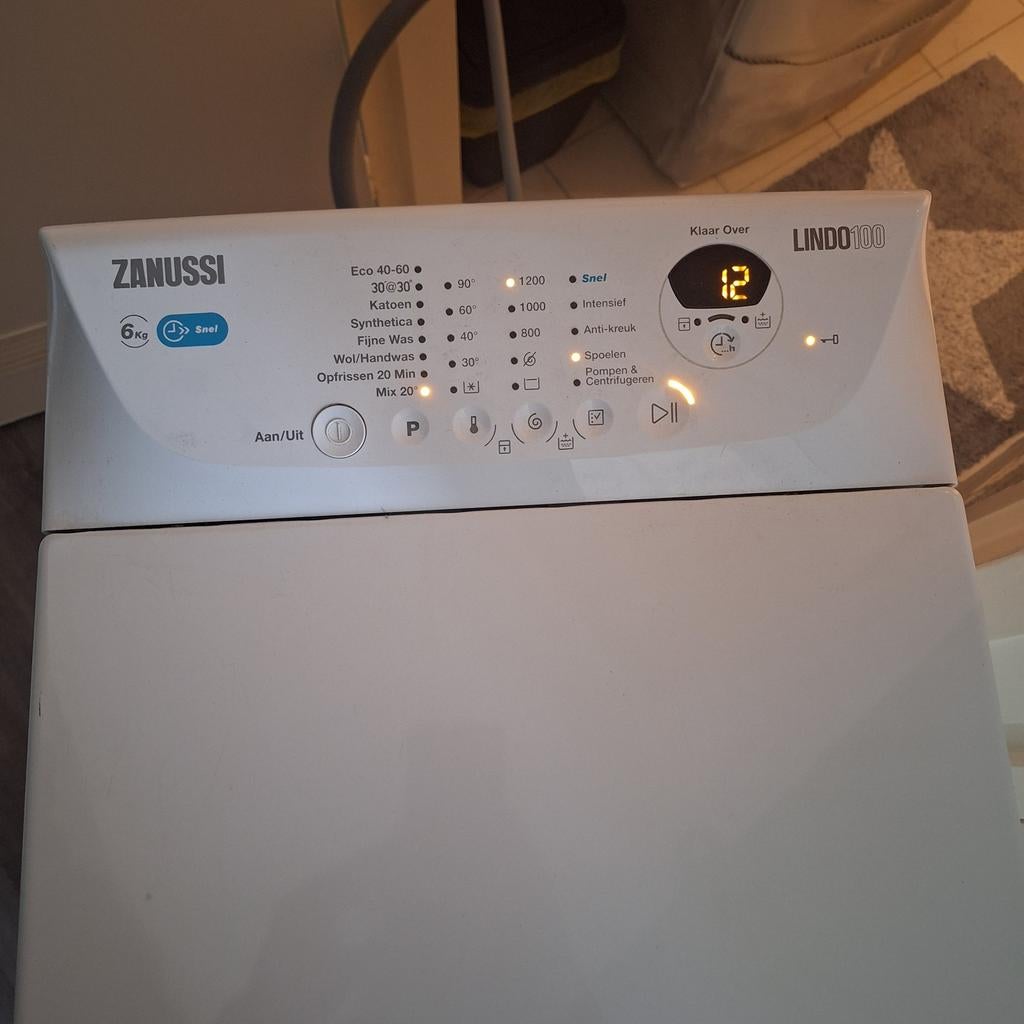 Zanussi Lindo 100 bovenlader wasmachine (bezorging mogelijk), Ophalen of Verzenden, Gebruikt