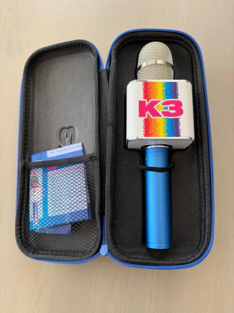 K3 karaokemicrofoon met opbergcase, Muziek en Instrumenten, Microfoons, Zo goed als nieuw, Zangmicrofoon, Ophalen