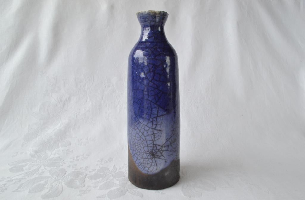 Hoge blauwe Vaas, geglazuurd aardewerk – HK Living, keramiek, Blauw, Aardewerk of Porselein, Ophalen of Verzenden, Zo goed als nieuw